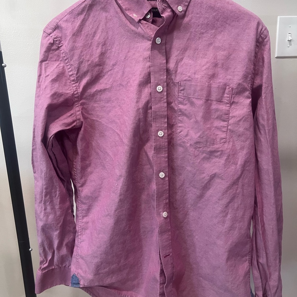 Banana Republic Men's Button-Down Shirt in Mauve/Pink